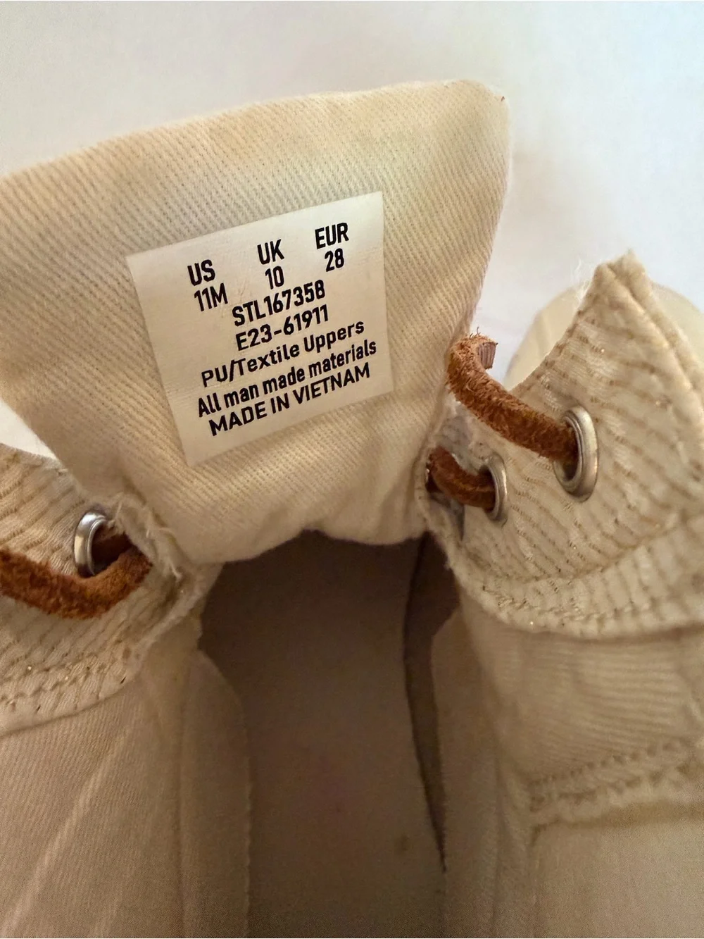 Sperry Kids Cream and Brown Lace Duck Boots